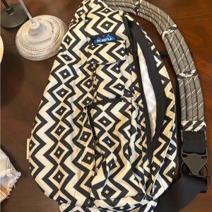 Kavu Black and White Chevron Backpack